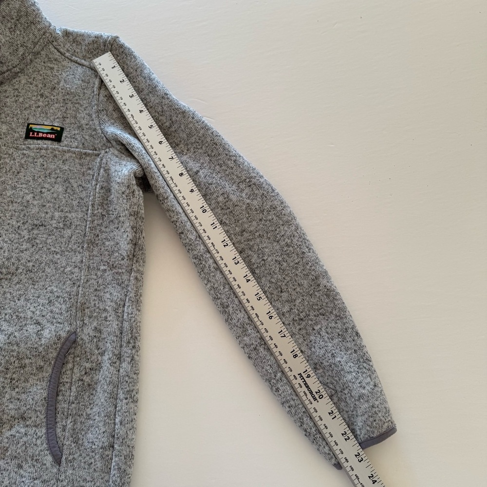 L.L. Bean Heathered Gray Quarter Snap Pullover Sweatshirt Medium Reg - Picture 9 of 12
